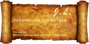 Jaloveczky Letícia névjegykártya